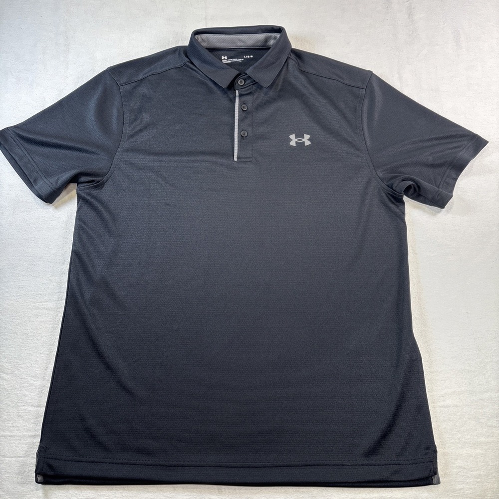 Under Armour Men's Polo Shirt Large Black Short Sleeve